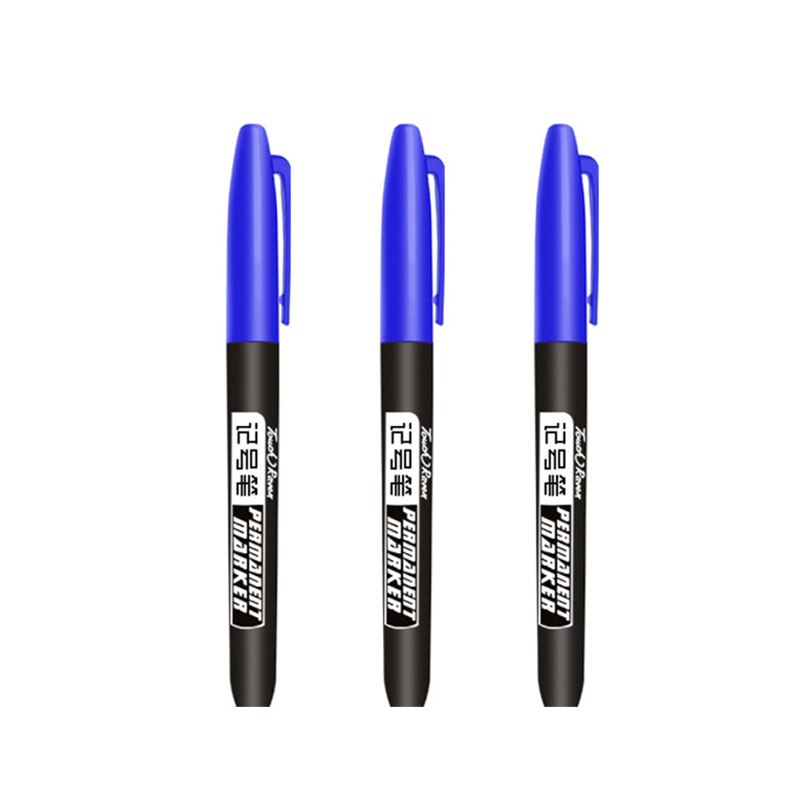 3 Teile/satz dauerhaft Marker Stift Feine Punkt Wasserdichte Tinte dünn Feder Rohöl Feder Schwarz Blau verrotten Tinte 1,5mm Feine farbe Marker Stifte: 3Stck Blau