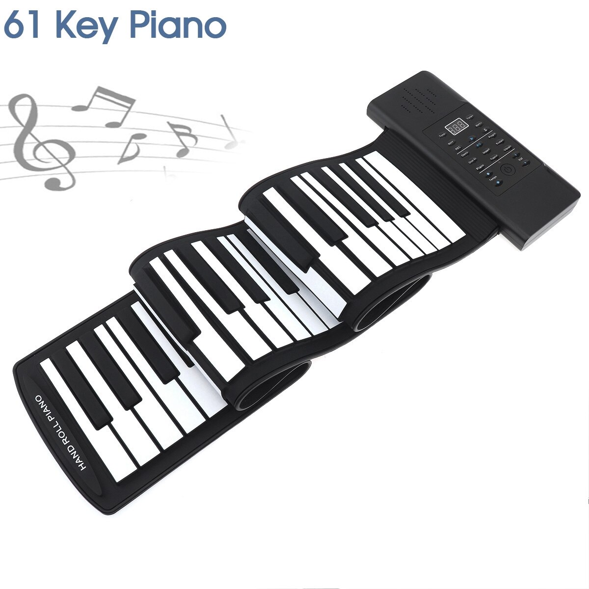 61 Keys USB MIDI Output Roll Up Piano Rechargeable Portable Electronic Silicone Flexible Keyboard Organ Built-in Speaker