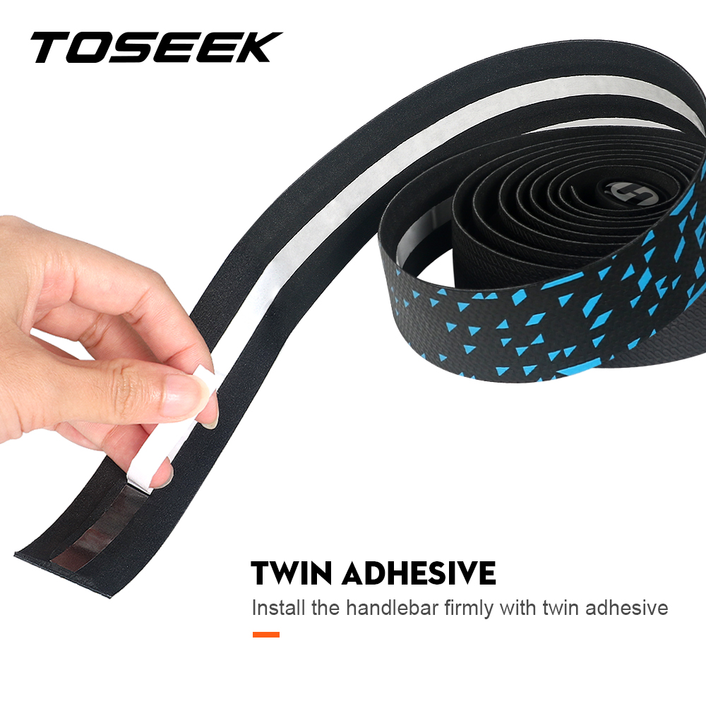 TOSEEK taśma na kierownicę roweru antywibracyjna PU EVA wygięta jazda na rowerze szosowe taśmój wyścigi oddychający antypoślizgowy uchwyt antypoślizgowy pasek na pasek