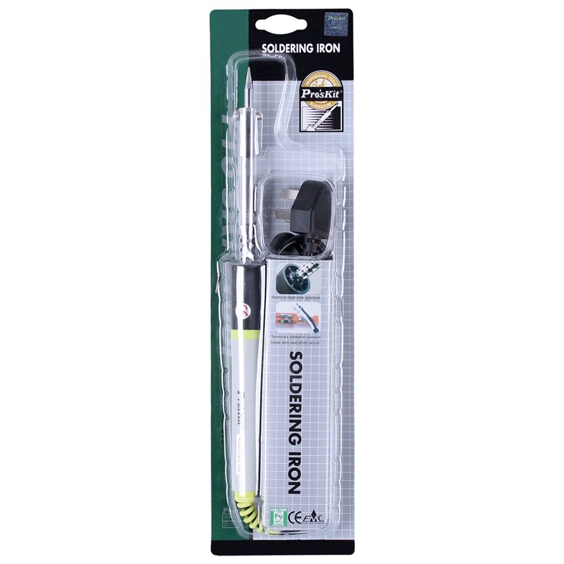 ProsKit-soldador eléctrico 8PK-S120ND-RS-60/40, 220V, 60W/40W, utilizado para hobby, traje, radio y trabajo electrónico
