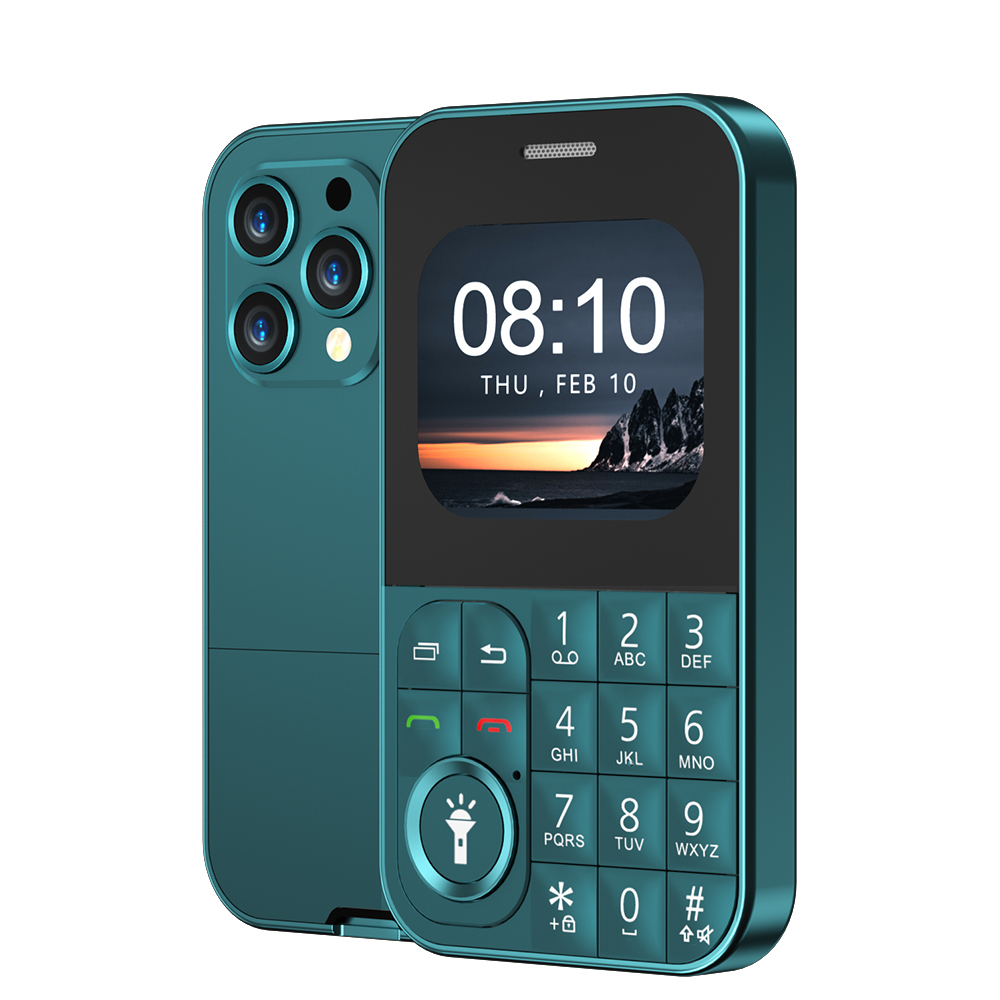 SERVO V9 kleine kaart mobiele telefoon Dual SIM stand-by zaklamp Magic Voice Speed Dial Retro camera Kleurrijke draagbare functie telefoon: green