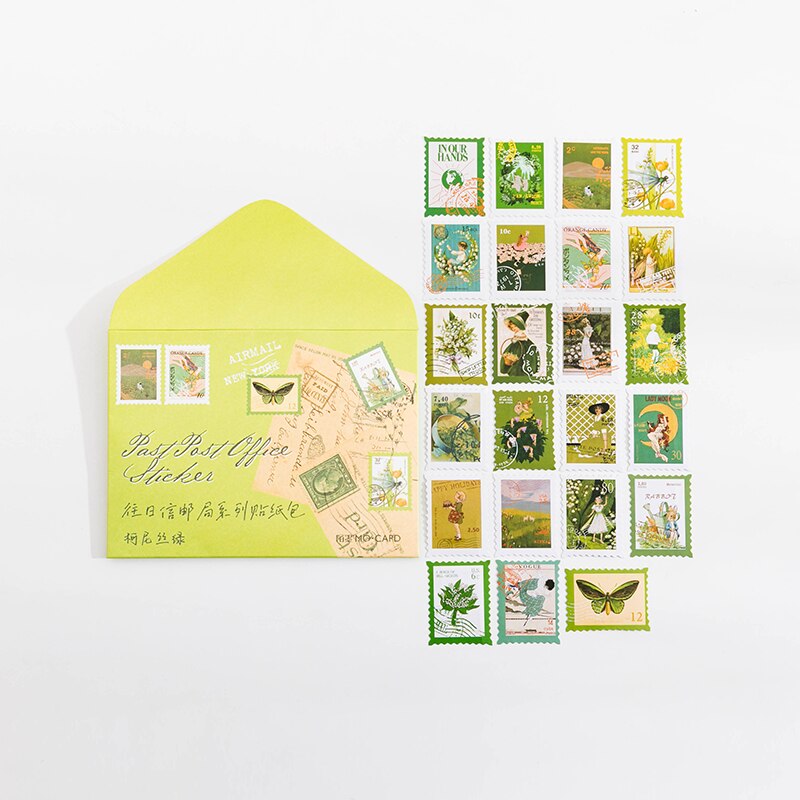 Mr.Paper 8 Coated Paper Sticker Pack Forgotten Post Office Series Decorative Paper Scrapbook Decorative Collage Sticker: D