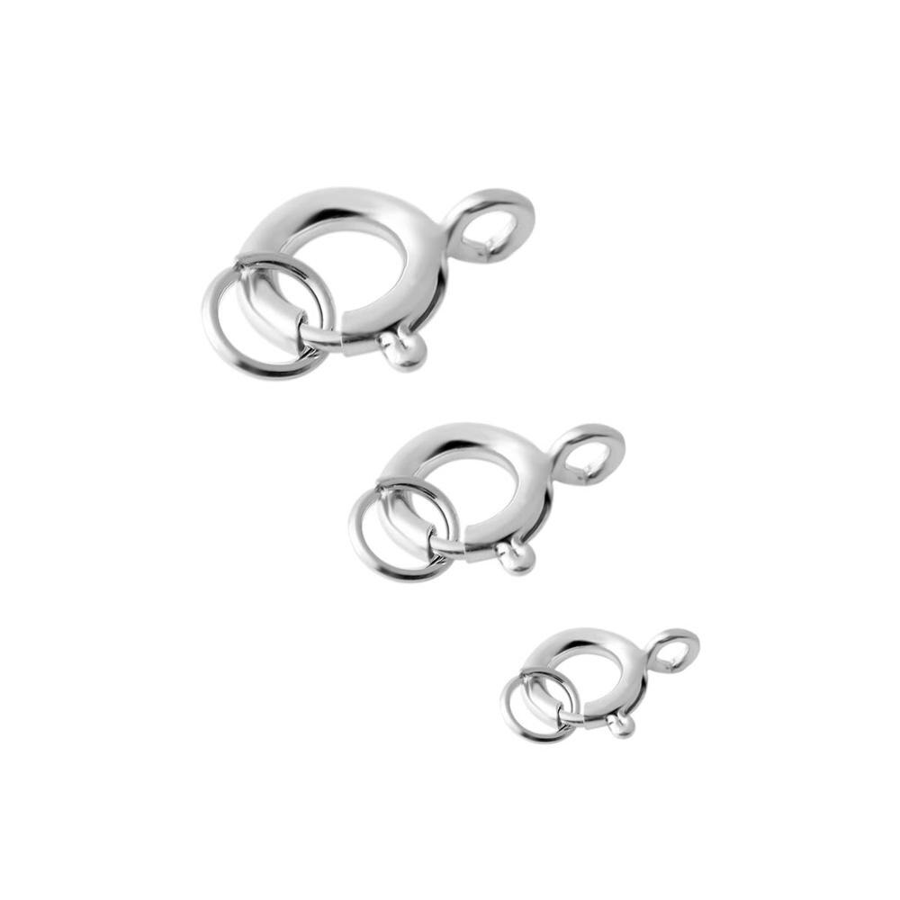 Lacoogh 5 stk 5/5.5/6/7/8mm s925 sølv o-ringe spænder fjederclips punge runde trykudløser karabinkroge til gør-det-selv smykker