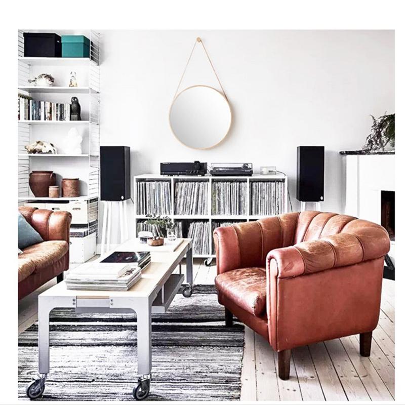 Round Hanging Mirror Round Make Up Mirror Bathroom Wall Hangings With Hanging Strap Girl Mirror Bathroom Bedroom Cruise