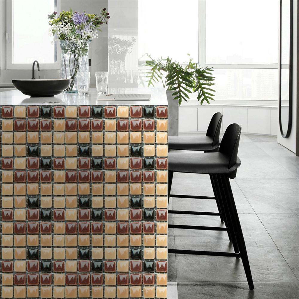 Hem självhäftande mosaik kakel klistermärke kök backsplash badrum väggdekor vattentät peel&stick pvc kakel väggdekal cd
