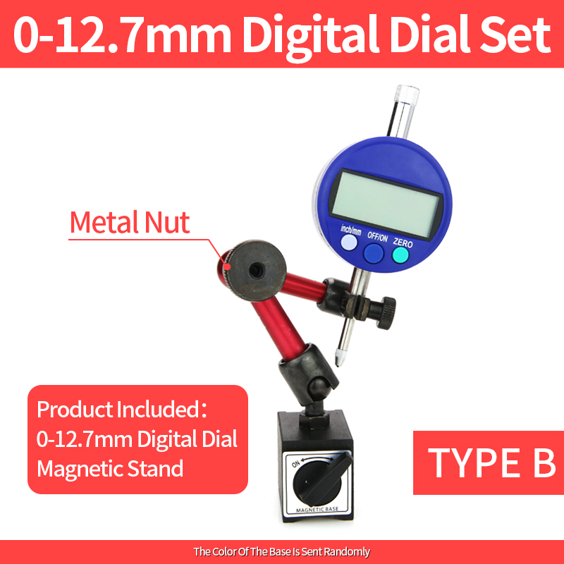 Dial Indicator Magnetic Base Holder Stand Micrometer Measuring Tools Lever Dial Gauge Precision Indicators Measurement Tool: Blue