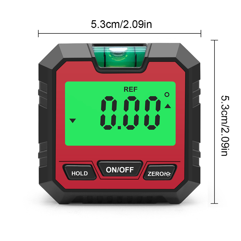 4*90°Electronic Goniometer Magnetic Base Digital Inclinometer With Backlight Digital Level Protractor Tester Measuring Tool: Red