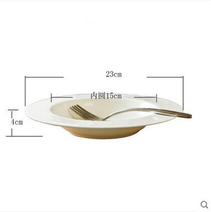 Kitchen Tableware Round Pasta Plate Microwave Oven For