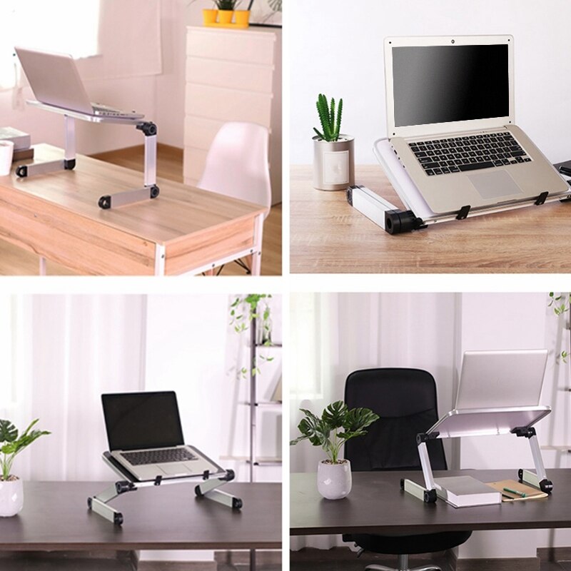 Laptop Stand Lap Desk Table for Bed Couch Picnic Breakfast Book Stand Folding Adjustable Height 360 Degree Angle