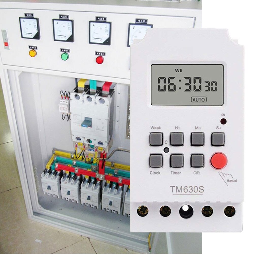220V Timer Switch High Power Second Control LCD Digital Programmable Timer Circuit Controler Voltage Output High Load Power 30A