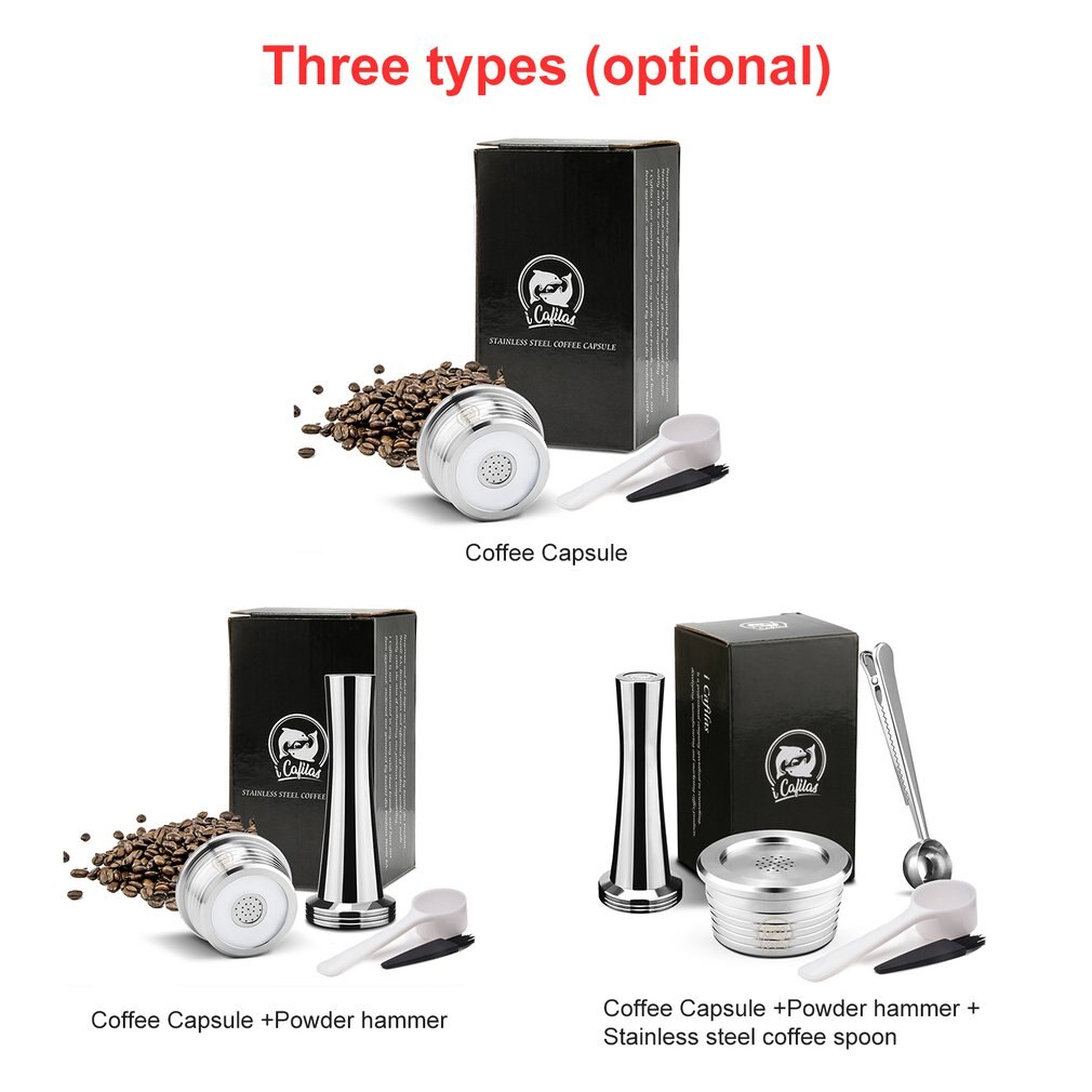 Stainless steel Refillable Coffee Capsule Pod Filter Dripper Tamper Compatible with DELTA Q/ Coffee Machine