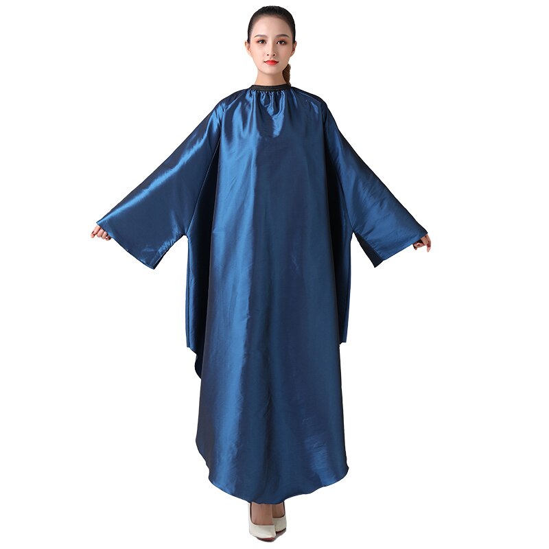Salon Hair Styling Cape Hair Cutting Coloring Waterproof anti-static Hairdresser Apron With sleeves Barber Gown: Blue