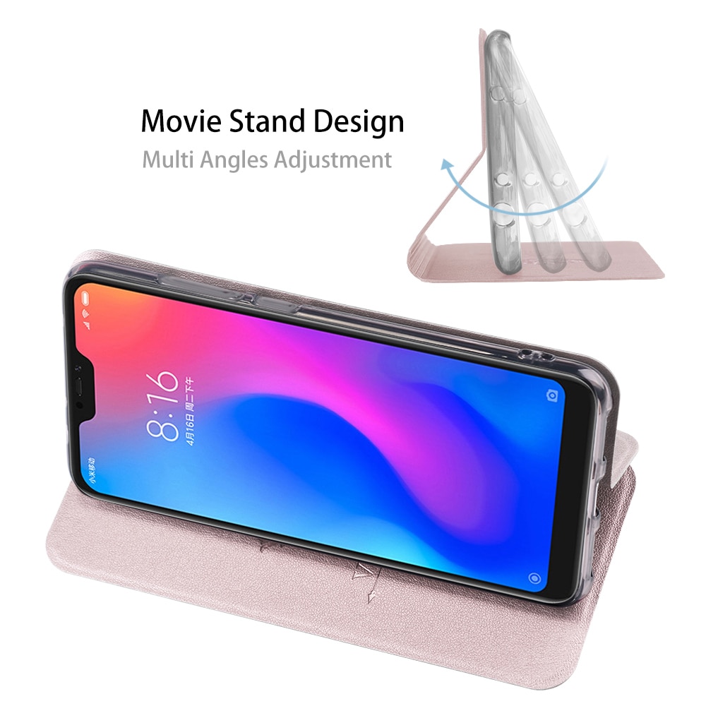 Funda de MOFI para Redmi Nota 7 caso para Redmi Nota 7 Pro Flip caso para Xiaomi Redmi Note 7 De cuero de la PU transparente protector de TPU Capas