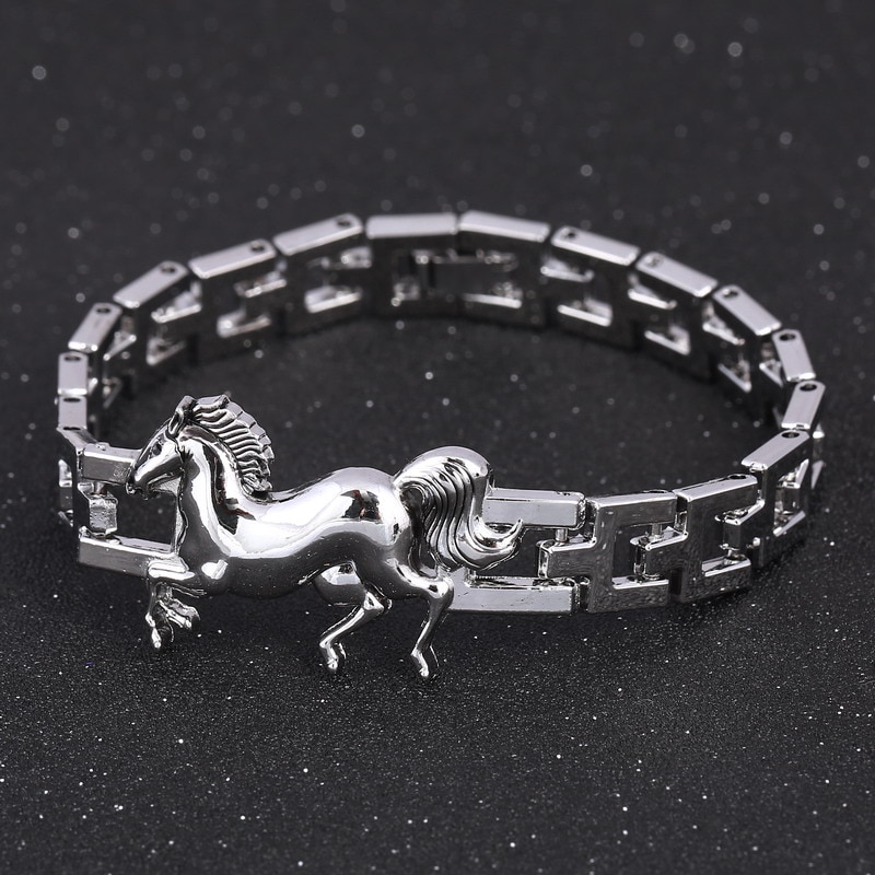 Punk Horse Stainless Steel Charm bracelet for Women DIY Bracelets &amp; Bangles Charms Bracelets Men Pulseira Jewelry