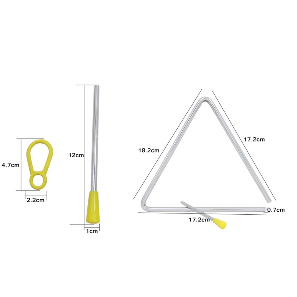 1 Pza 7/8 pulgadas triangular hierro Orff instrumentos musicales banda percusión Musical educativo Triangolo