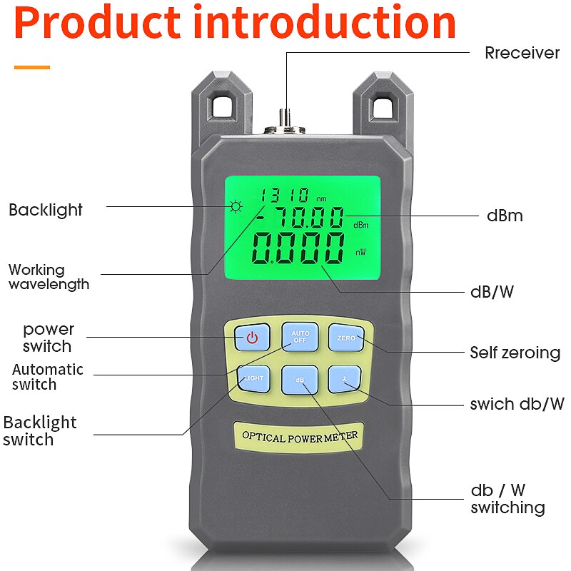 2 In 1 Ftth Glasvezel Tool Kit AUA-70A Optische Power Meter -70 Tot + 10dBm En 10Mw visual Fault Locator Fiber Optic Test Pen
