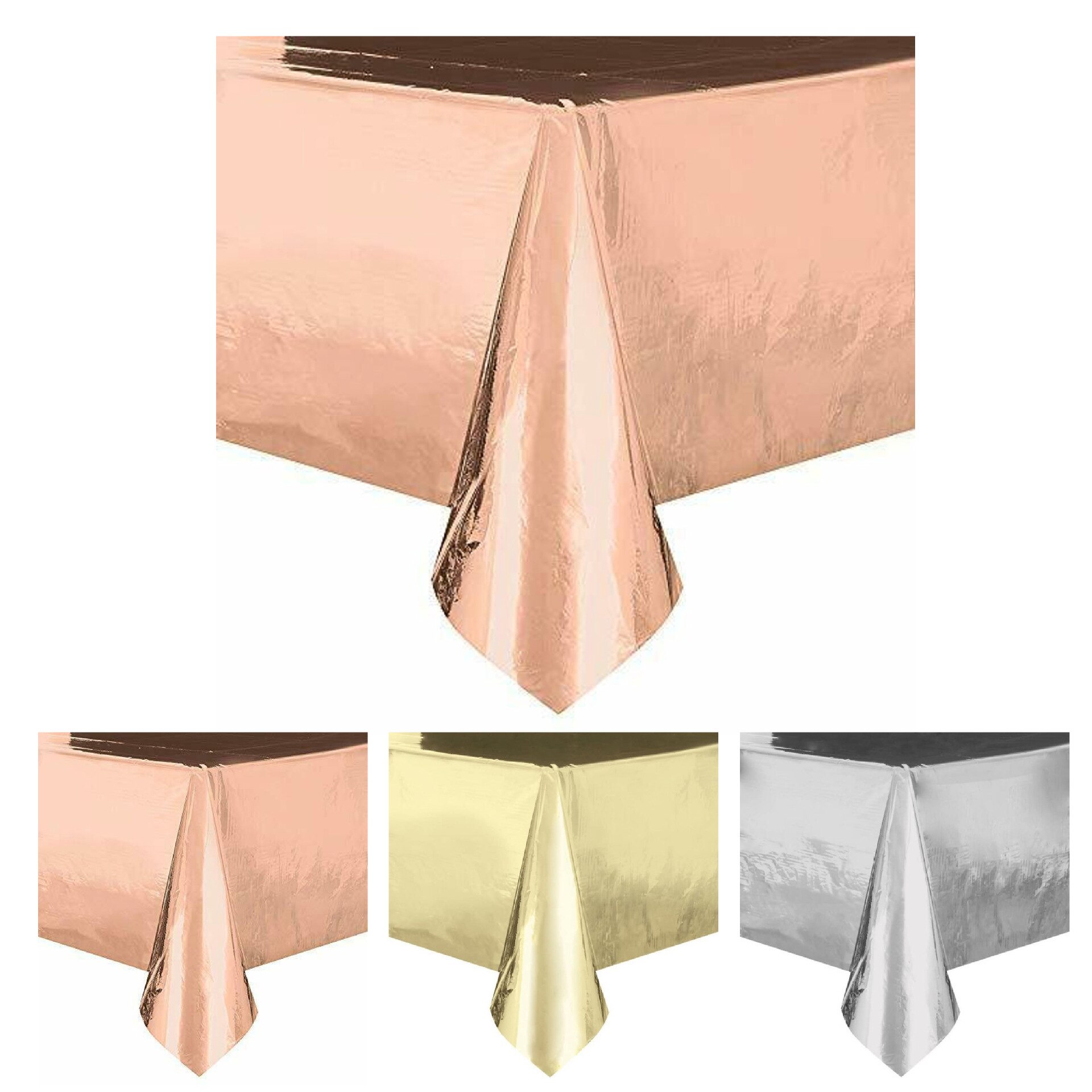Bright Rose Gold Wegwerp Tafelkleden Goud Zilver Folie Tafelkleed Bruiloft Verjaardag Party Wegwerp Tafel Dekken Levert