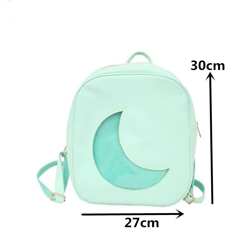 Ita – sac à dos en forme de lune avec fenêtre transparente pour enfant, cartable pour fille