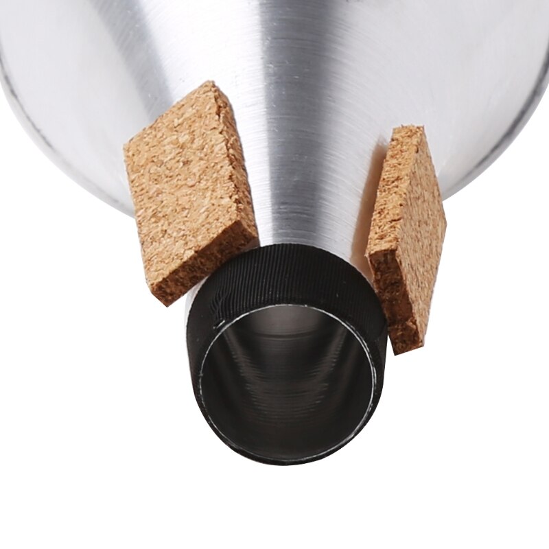 Draagbare trompet harmon demper sourdine rechte oefenbeker demper aluminium