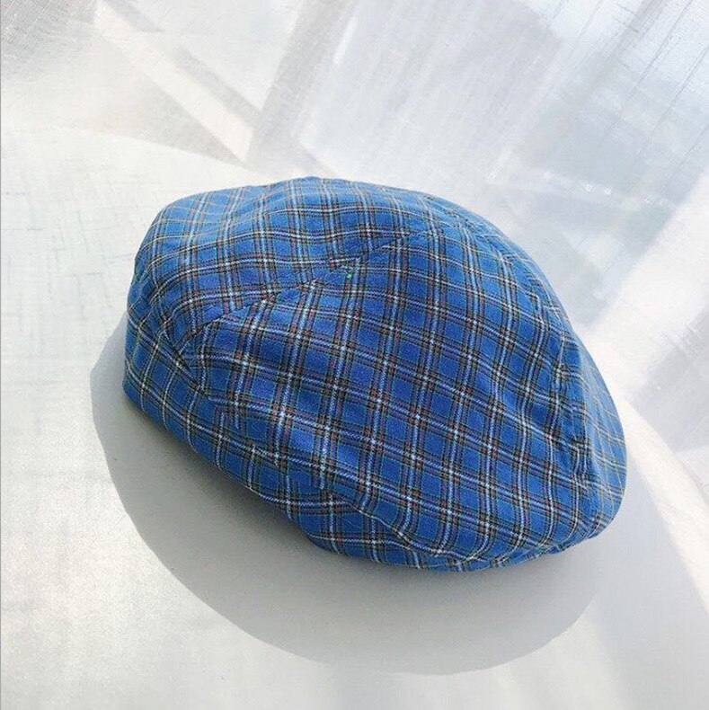 DYLAOPAN kobiety dziewczyna beret artysta ciepła wełna czapka zimowa czapka klasyczny zwykły berety solidny kolor elegancka dama czapki zimowe: Niebieski