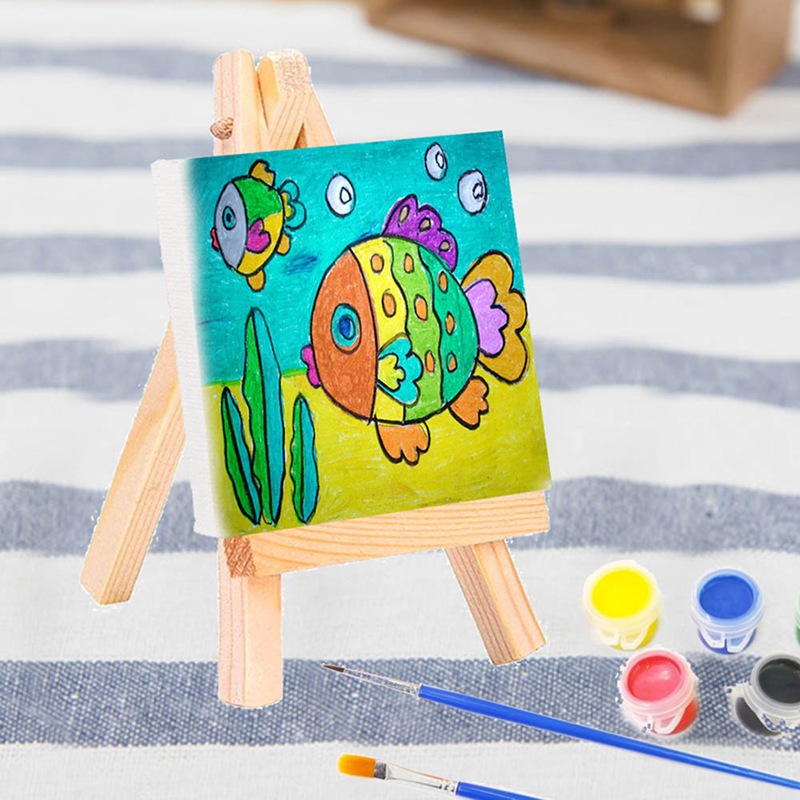 1 stk kunstnere tre mini staffeli mini lerret sett maleri håndverk diy tegning lite bord staffeli hjem dekorasjon