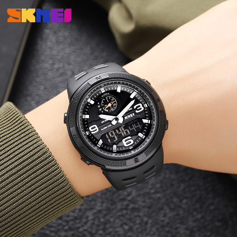 SKMEI-Reloj Digital deportivo para Hombre, pulsera electrónica con pantalla Dual, resistente al agua, para estudiantes, 1655, 1251