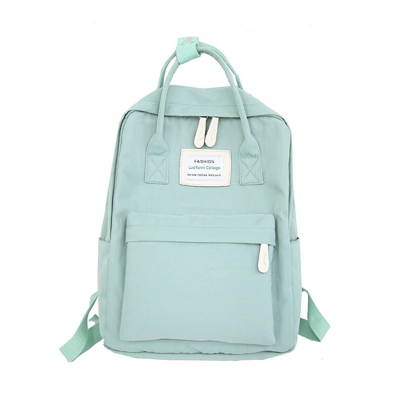 Kvinder lærred rygsække slik farve vandtæt skoletasker til teenagere piger store søde laptop rygsæk patchwork kawaii rygsæk: Grøn