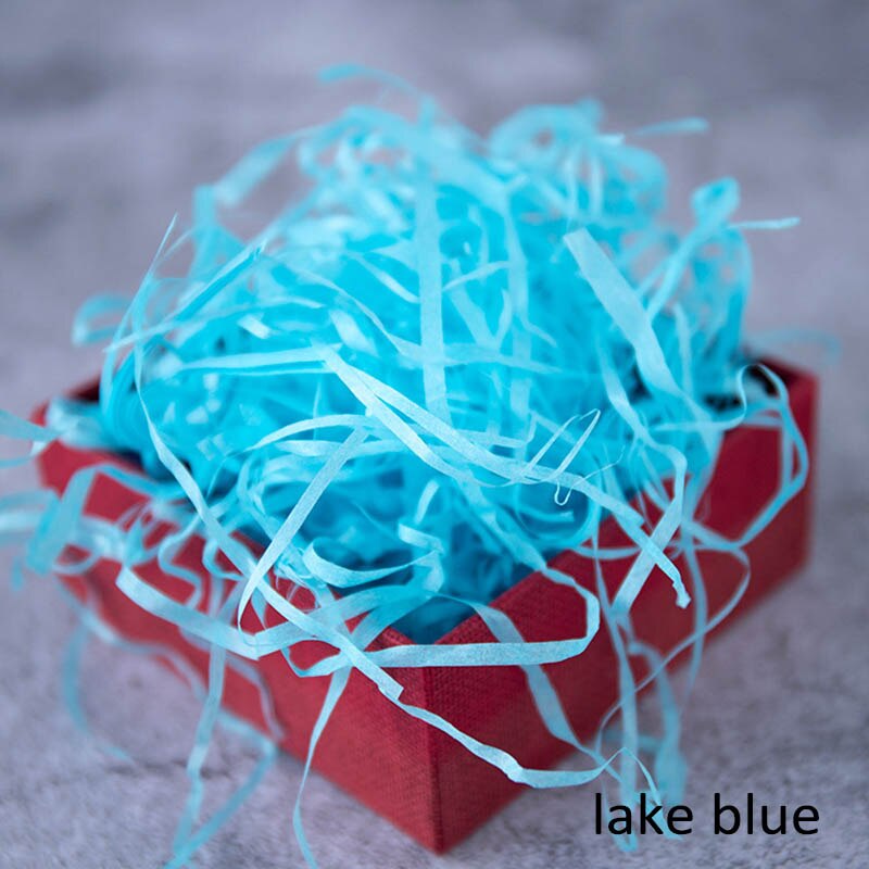 1 Bag Packaging Crinkle Cut Paper Shred 20g Colorful Shredded Paper Wedding Party Accessories Raffia Box Filler: lake blue