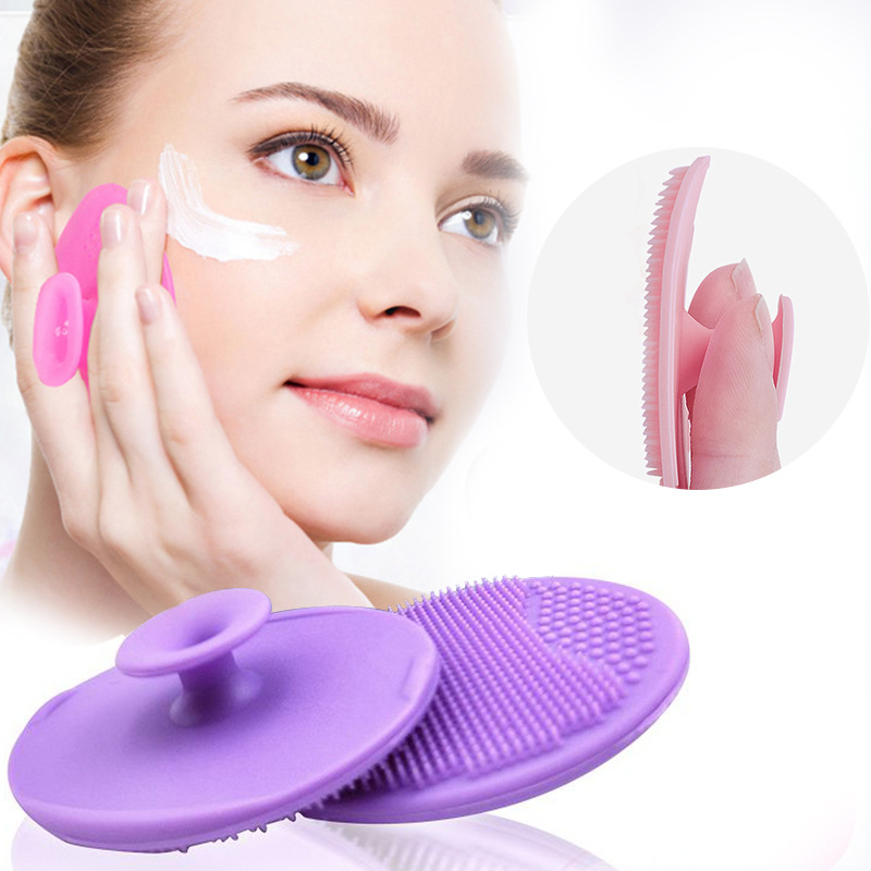 10 STKS Babyshampoo Borstel gezichts siliconen body scrubber gezicht siliconen massage reinigingsborstels Babybadborstel Zacht Haar Rond