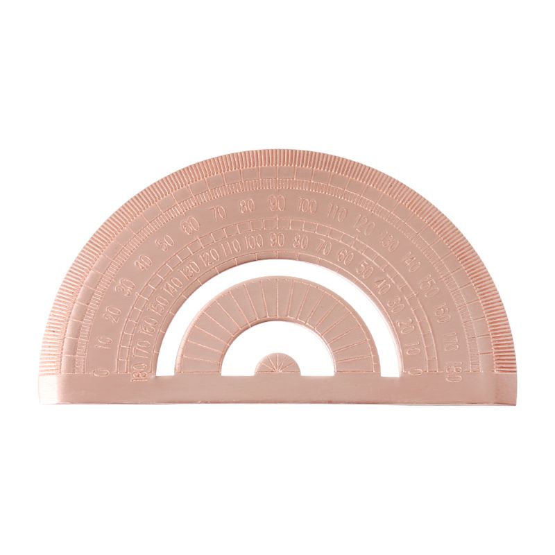 Transportador Retro de cobre, regla semicírculo, medición de dibujo, Herramientas de geometría matemática para estudiantes, papelería