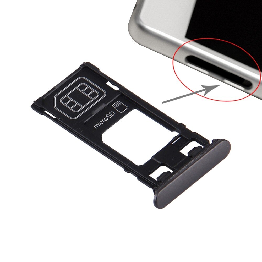 Plateau pour carte SIM + plateau pour carte Micro SD + Port de carte, prise anti-poussière pour Sony Xperia X