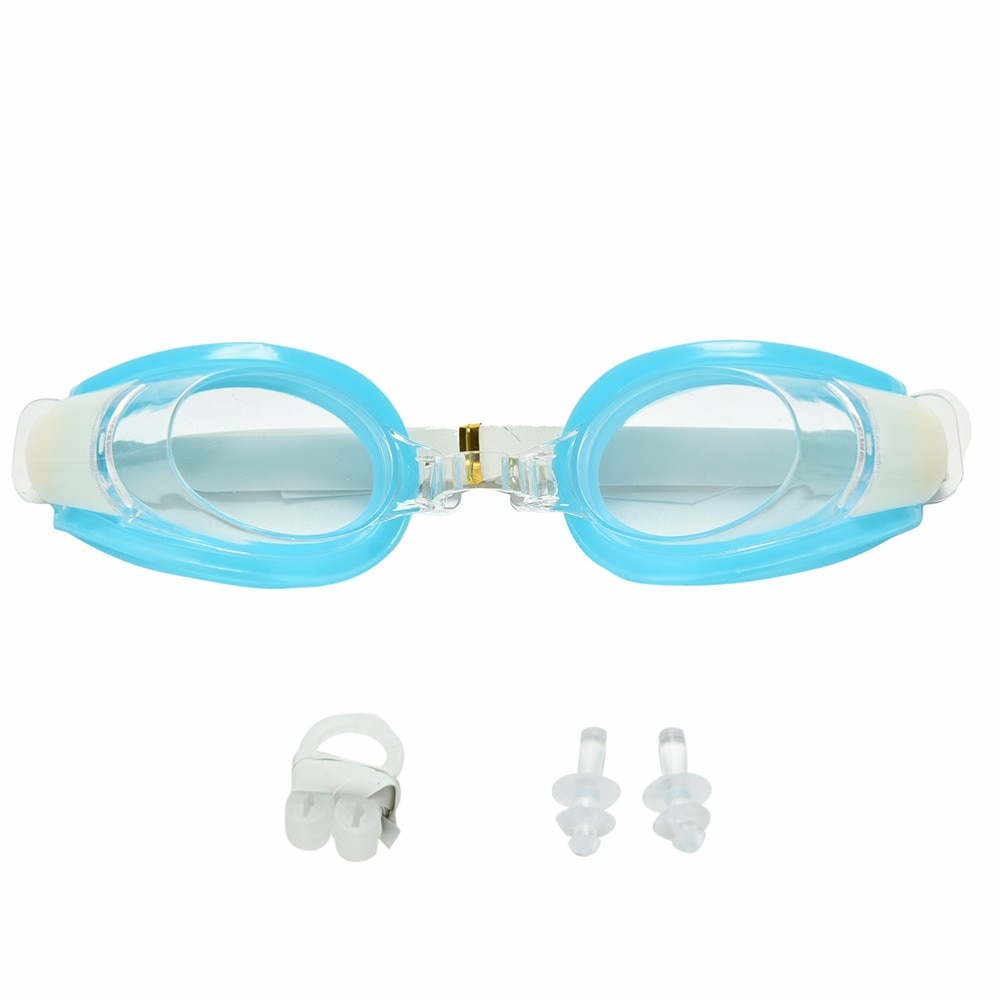 1Set Volwassen Unisex Zwemmen Bril Met Oordopjes Neus Clip Zomer Duiken Zwemmen Bril Plastic Rubber Goggle Set 6 Kleuren
