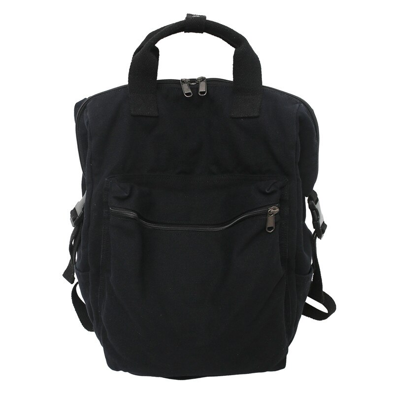 Vintage Cool Canvas Backpack Unisex Casual Young Girl Boy For Teenage Girls 2022 College Student Travel School Bags Women: Black