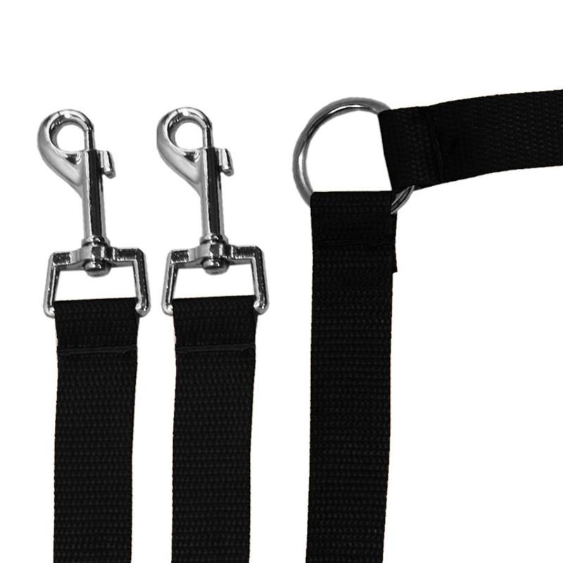 Correas dobles de nailon para pasear perros, correa de 2 vías con Collar para cachorros, correa de plomo de tracción para perros pequeños, accesorios para perros pequeños: Black