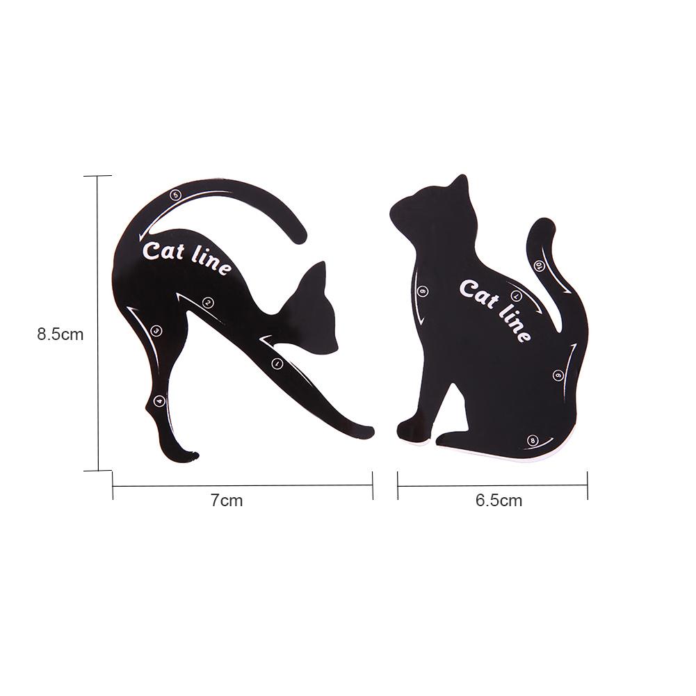 2 stk/sæt kat form eyeliner stencil eye liner modeller værktøj pro øjenbryn skabelon værktøj nybegynder makeup eyeliner hjælp til kvinder piger