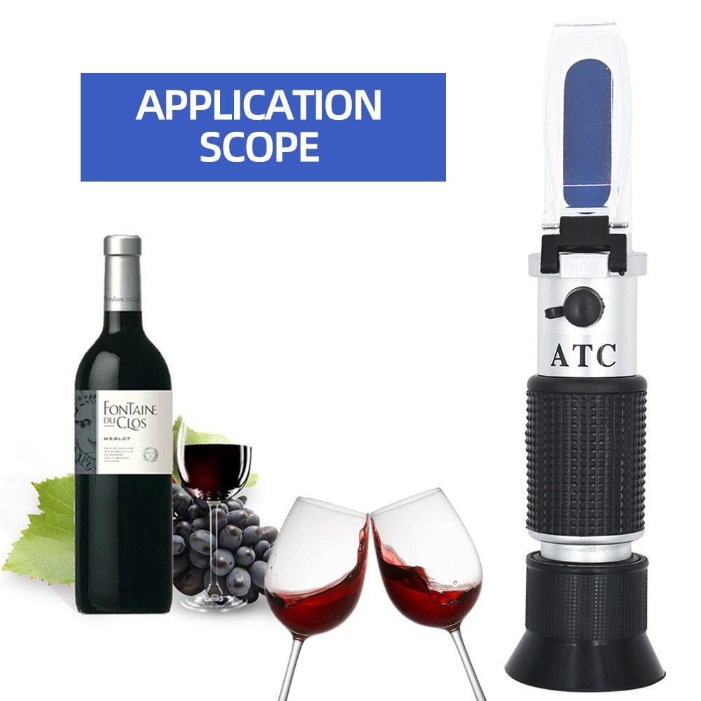 3 In 1 Grape & Alcohol Refractometer RHW-25VATC 0-25% Vol 0-40% Brix 0-22Baume Wijn Refractometer Alcohol meter Voor Moonshine