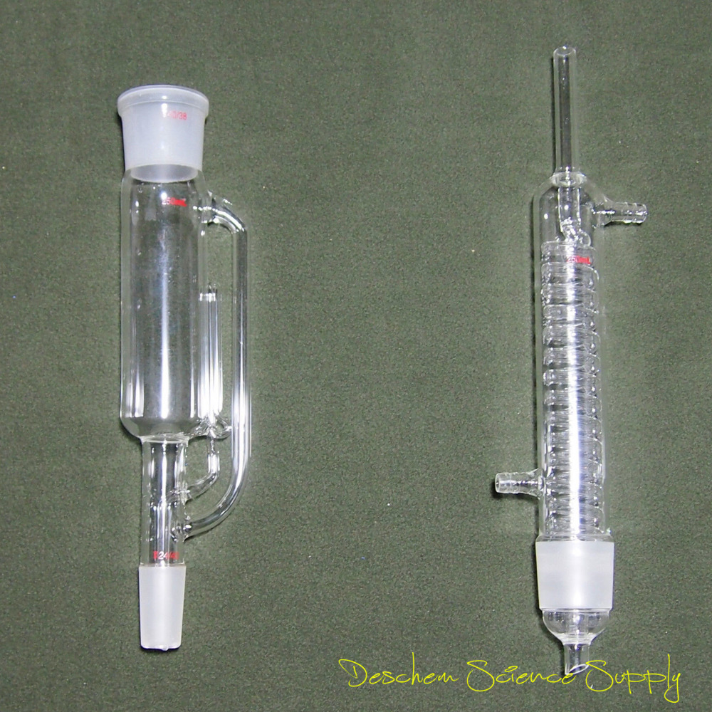 250ml,24/40,Glass Soxhlet Extractor Body,W/Coil Graham Condenser,Lab Glassware