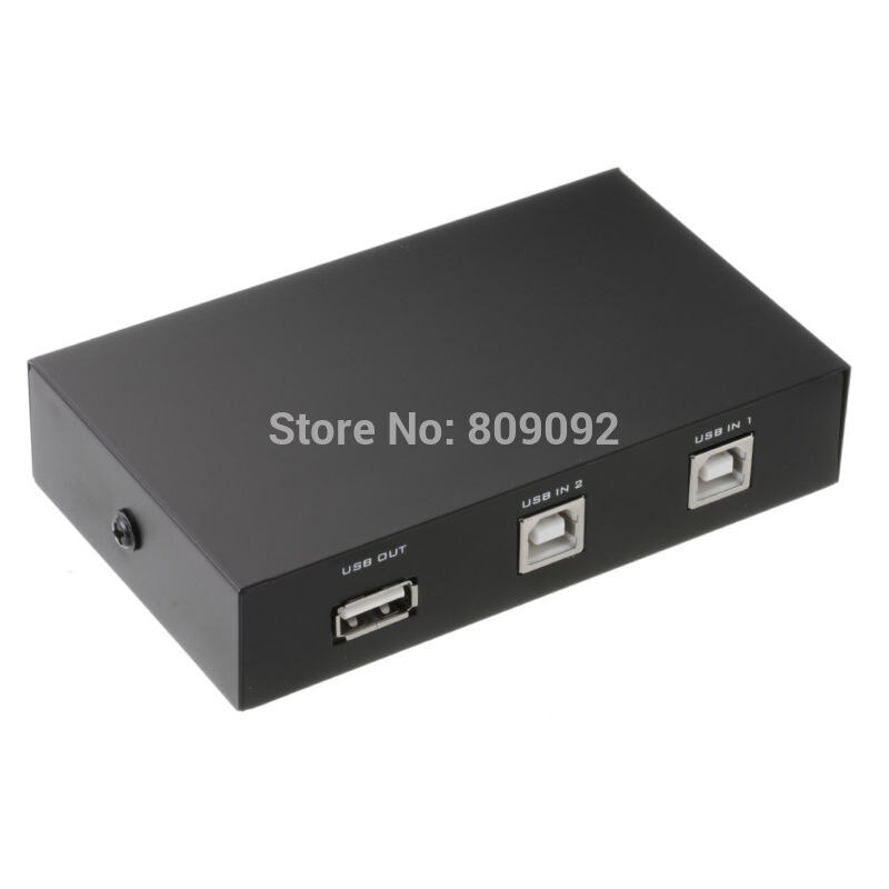 2 Ports USB 2.0 Sharing Switch Switcher Adapter Box For PC Scanner Printer Copier