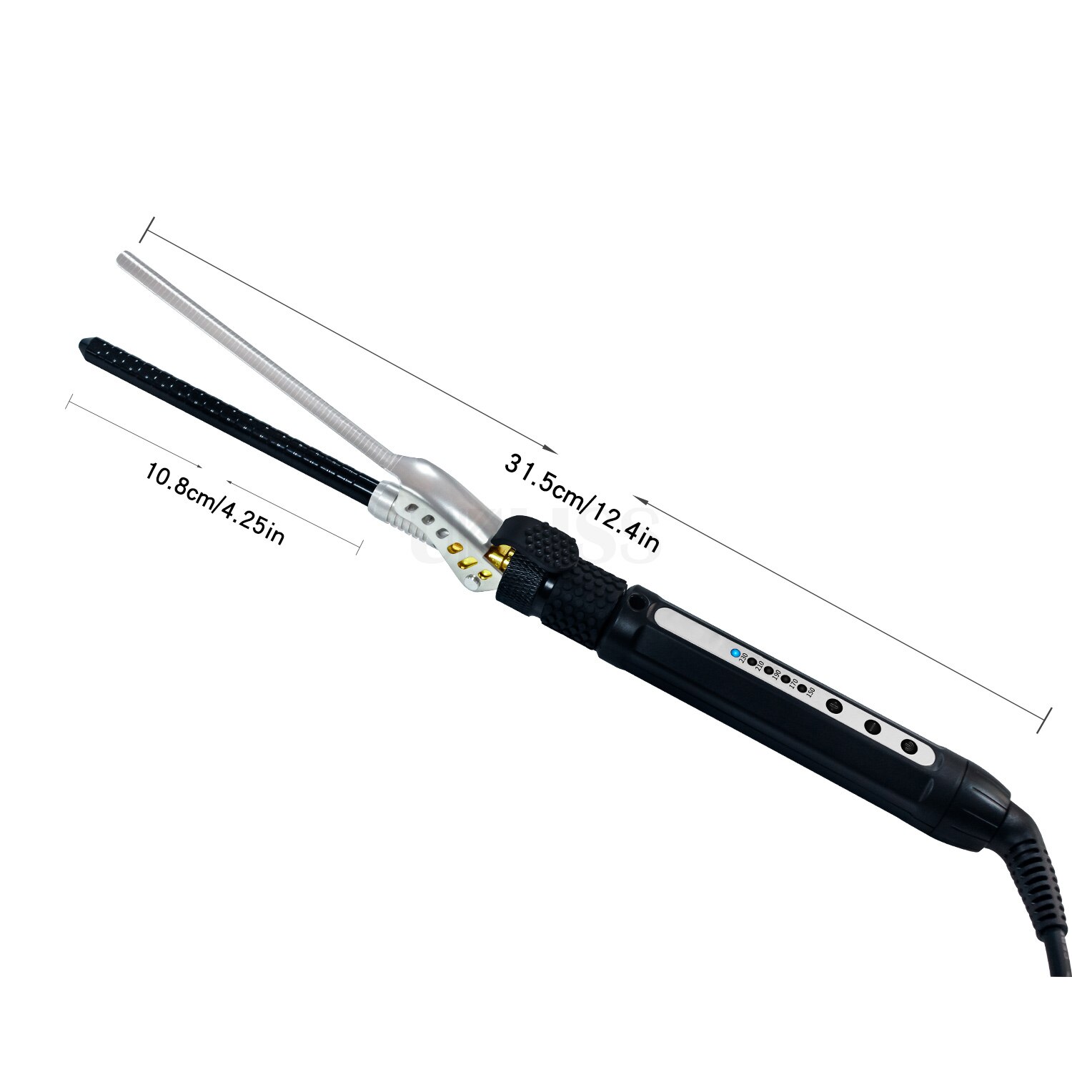 Rizador giratorio pequeño de 1/4 pulgadas para hombres, barril de rizador giratorio de 7mm, varita fina, rizador de pelo Tinny para cabello corto, rizador de pelo de cerámica