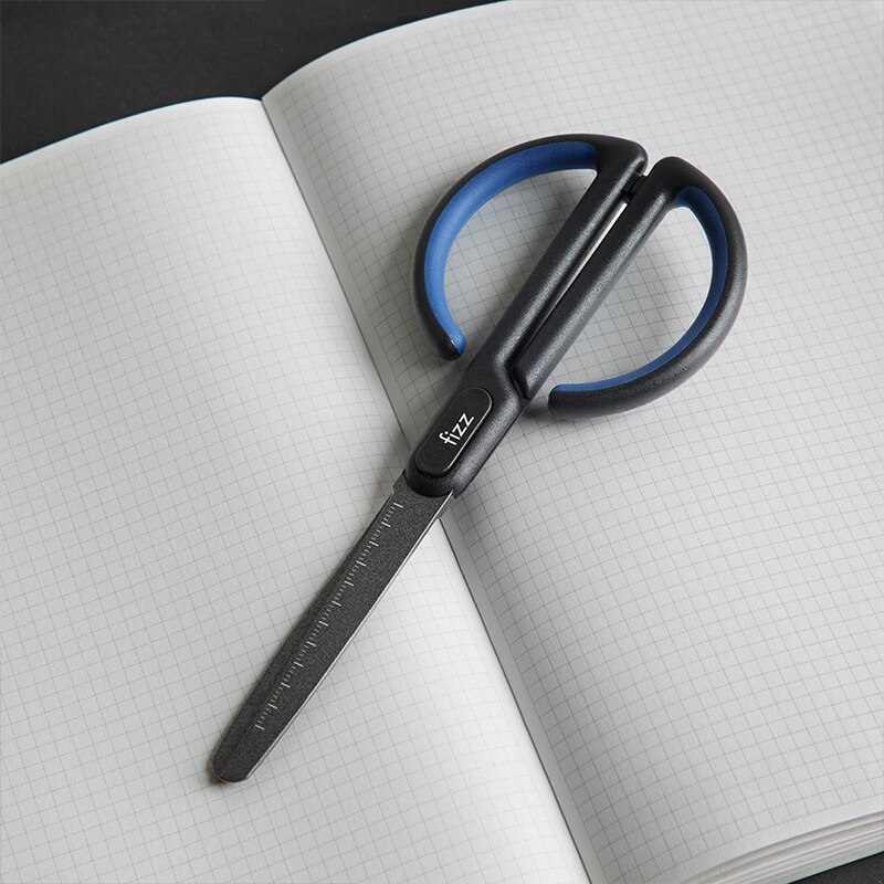 Fizz Stationery Scissors With Scale Paper Cutting Safe Rounded Stainless Steel Art Scissors Stationery Paper Cutter For Office