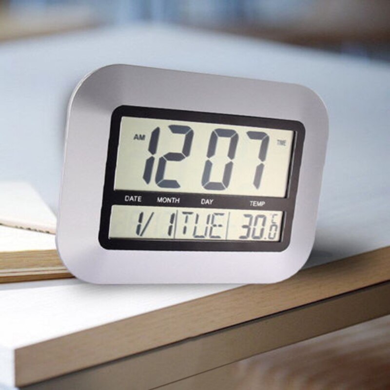 Large Display Atomic Digital Wall Clock With Indoor And Outdoor Temperature