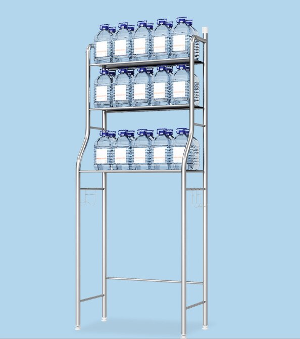 Washing Machine Rack Drum Flip Floor Rack Balcony Bathroom Stainless Steel Toilet Storage Shelves Double Wall Stainless Steel