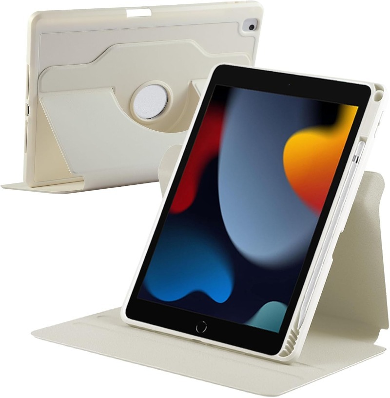 Funda giratoria para iPad 10,2 7th 8th 9th Pro 10,5 Air 3 10,5 , funda con portalápices, soporte resistente a prueba de golpes: ELEVEN / YELLOW