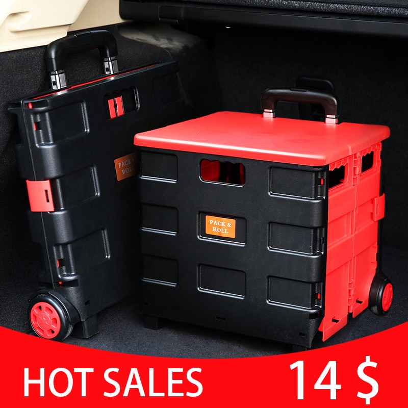 Plastic Back-up Trunk for Automobile Receptacle Truck Multi-functional Folding Storage Truck To Tidy Up Interior Articles