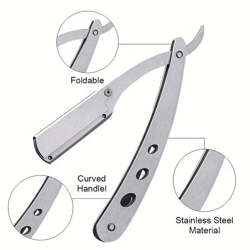 Old style shaver, manual men's shaver, washable stainless steel hairdressing and shaving razor