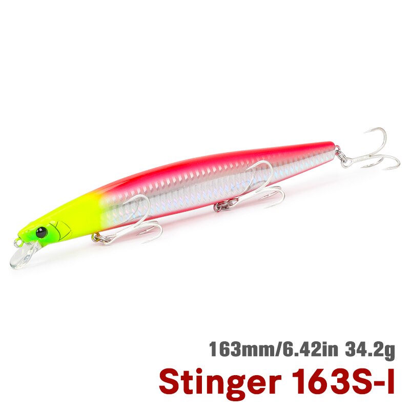 TSURINOYA 163S Ultra Long Casting Sinking Minnow Sea Fishing Lure STINGER 163mm 34.2g Seabass Tuna Saltwater Large Hard Baits: light green