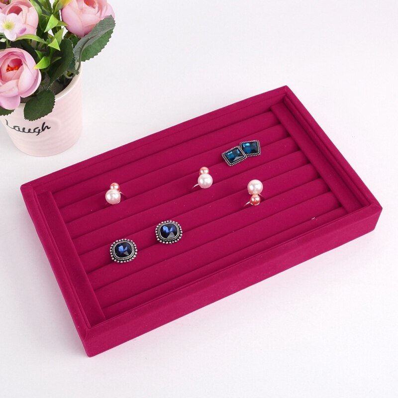 Samt Elegante Schmuck Anzeige Ohrringe Ring Organizer Ohr Nieten Schmuck Anzeige Stand Halfter Gestell Schaufenster 5 Farben