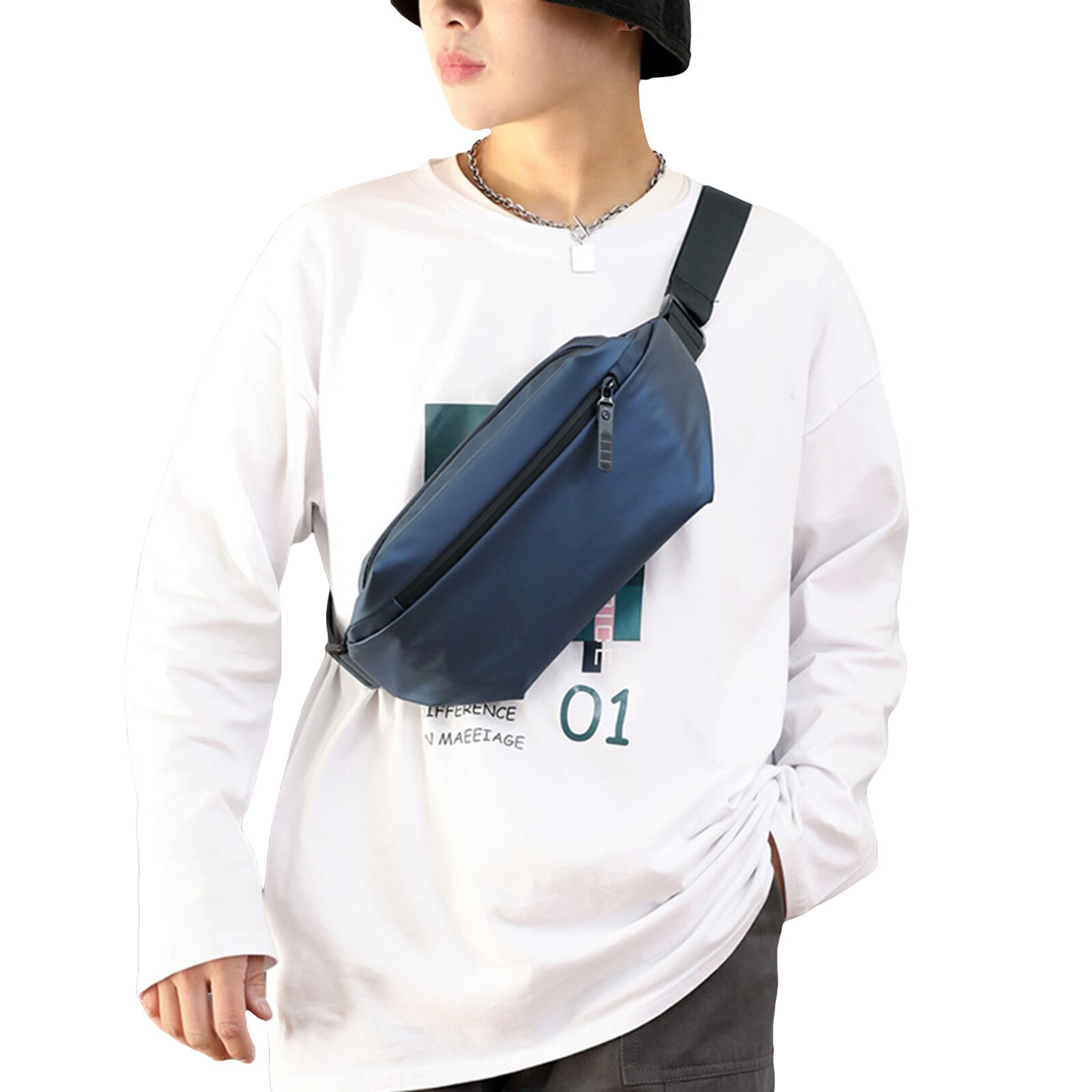 Outdoor-brusttasche, verstellbare nylon-hüft- und schultertasche mit reißverschluss für sport und reisen, , 4 farben