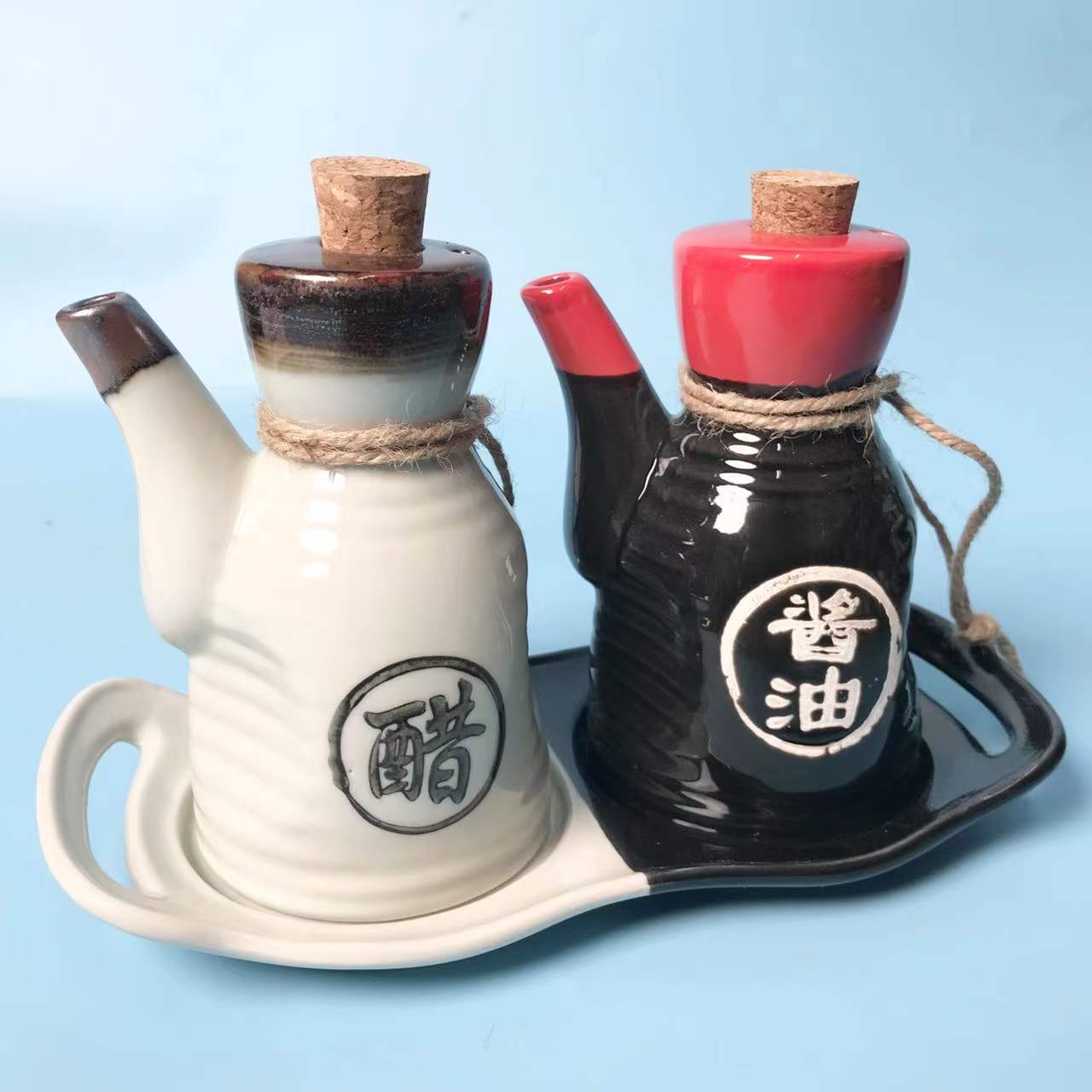 Ceramic Mini Seasoning Bottle Japanese Style Oil Pot Soy Sauce Pot Vinegar Pot Restaurant Home Vinegar Bottle Dispenser ZB464: color4
