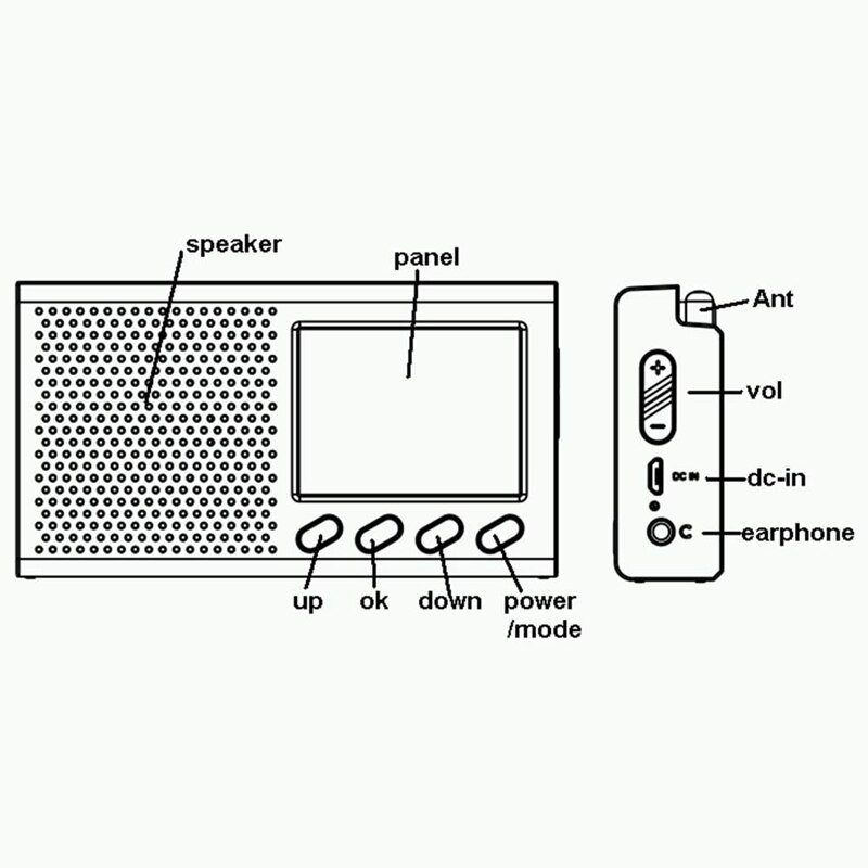 Radio DAB avec 2.4 pouces couleur LCD Sn Rechargeable poche numérique FM DAB lecteur MP3 Tuner numérique diffusion